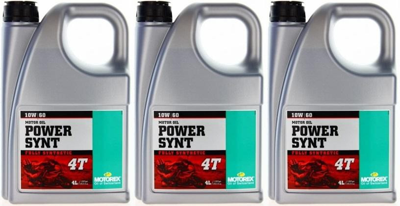MOTOREX 4T Power Synt SAE 10W-60 Motorrad Motoröl 3x 4l = 12 Liter