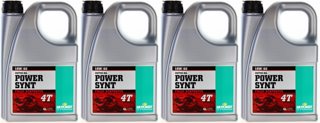 MOTOREX 4T Power Synt SAE 10W-60 Motorrad Motoröl 4x 4l = 16 Liter