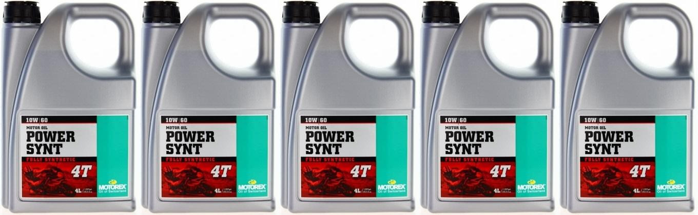 MOTOREX 4T Power Synt SAE 10W-60 Motorrad Motoröl 5x 4l = 20 Liter
