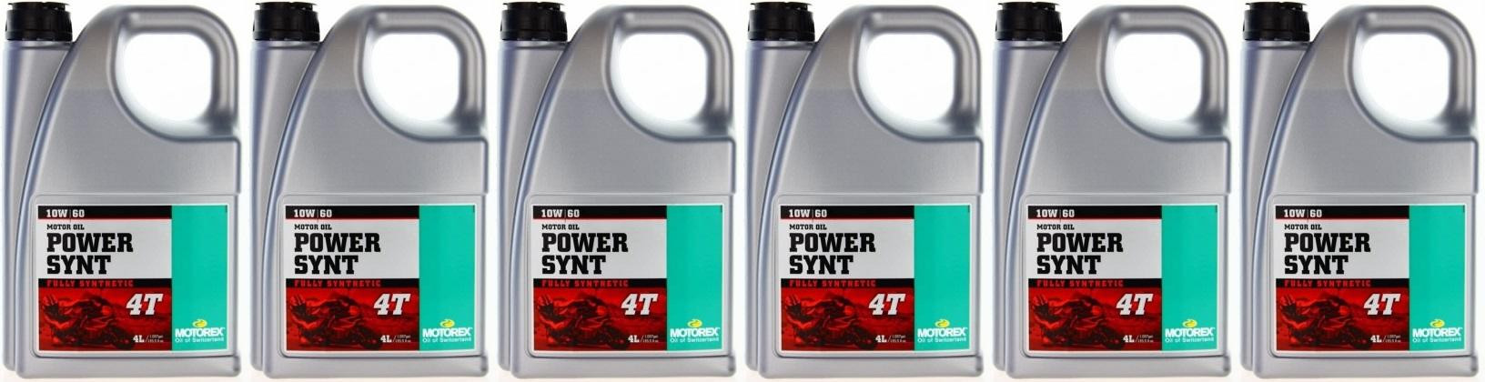 MOTOREX 4T Power Synt SAE 10W-60 Motorrad Motoröl 6x 4l = 24 Liter
