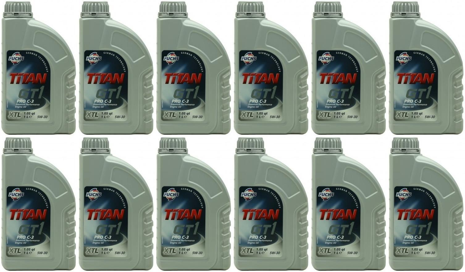 FUCHS TITAN GT1 Pro C-3 5W-30 Motoröl 12x 1l = 12 Liter