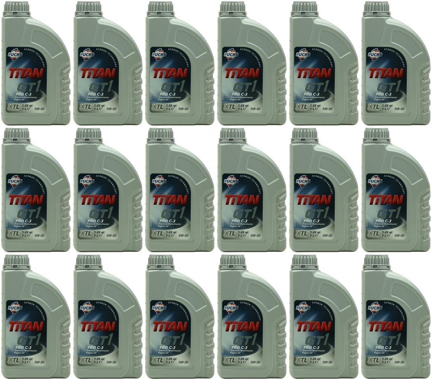 FUCHS TITAN GT1 Pro C-3 5W-30 Motoröl 18x 1l = 18 Liter