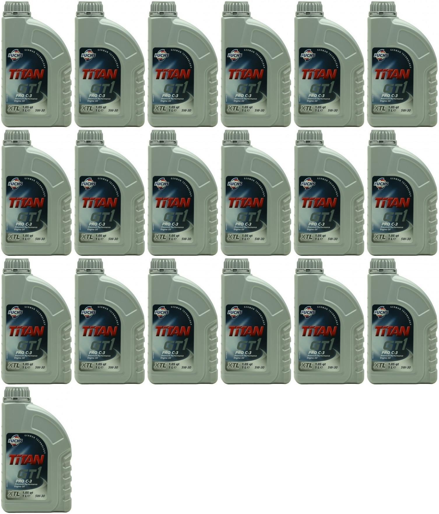 FUCHS TITAN GT1 Pro C-3 5W-30 Motoröl 19x 1l = 19 Liter