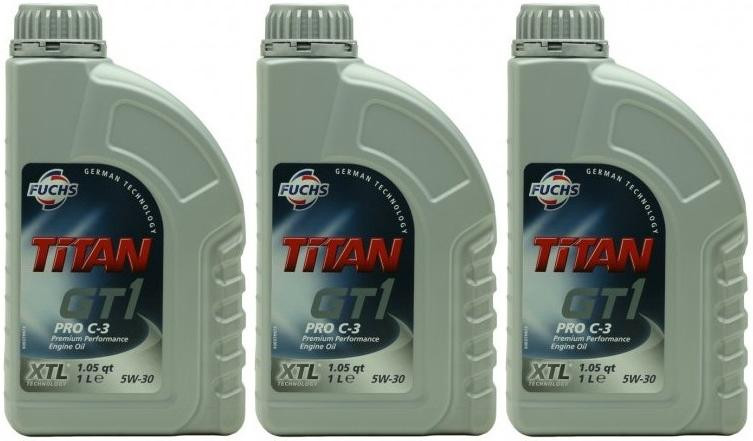 FUCHS TITAN GT1 Pro C-3 5W-30 Motoröl 3x 1l = 3 Liter