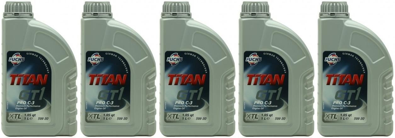 FUCHS TITAN GT1 Pro C-3 5W-30 Motoröl 5x 1l = 5 Liter