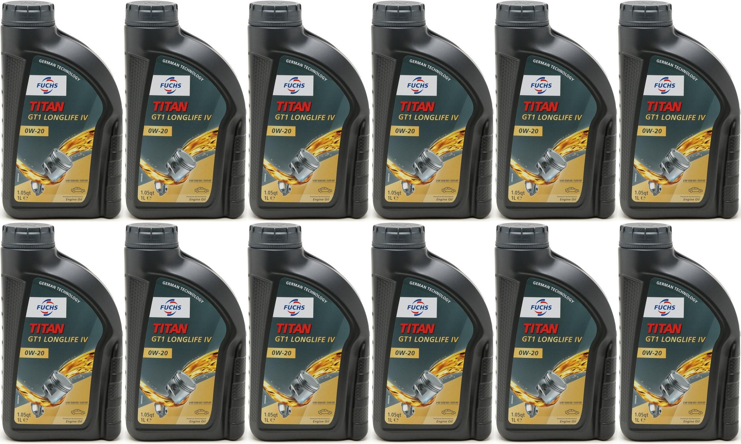 FUCHS TITAN GT1 LONGLIFE IV SAE 0W-20 Motoröl 12x 1l = 12 Liter