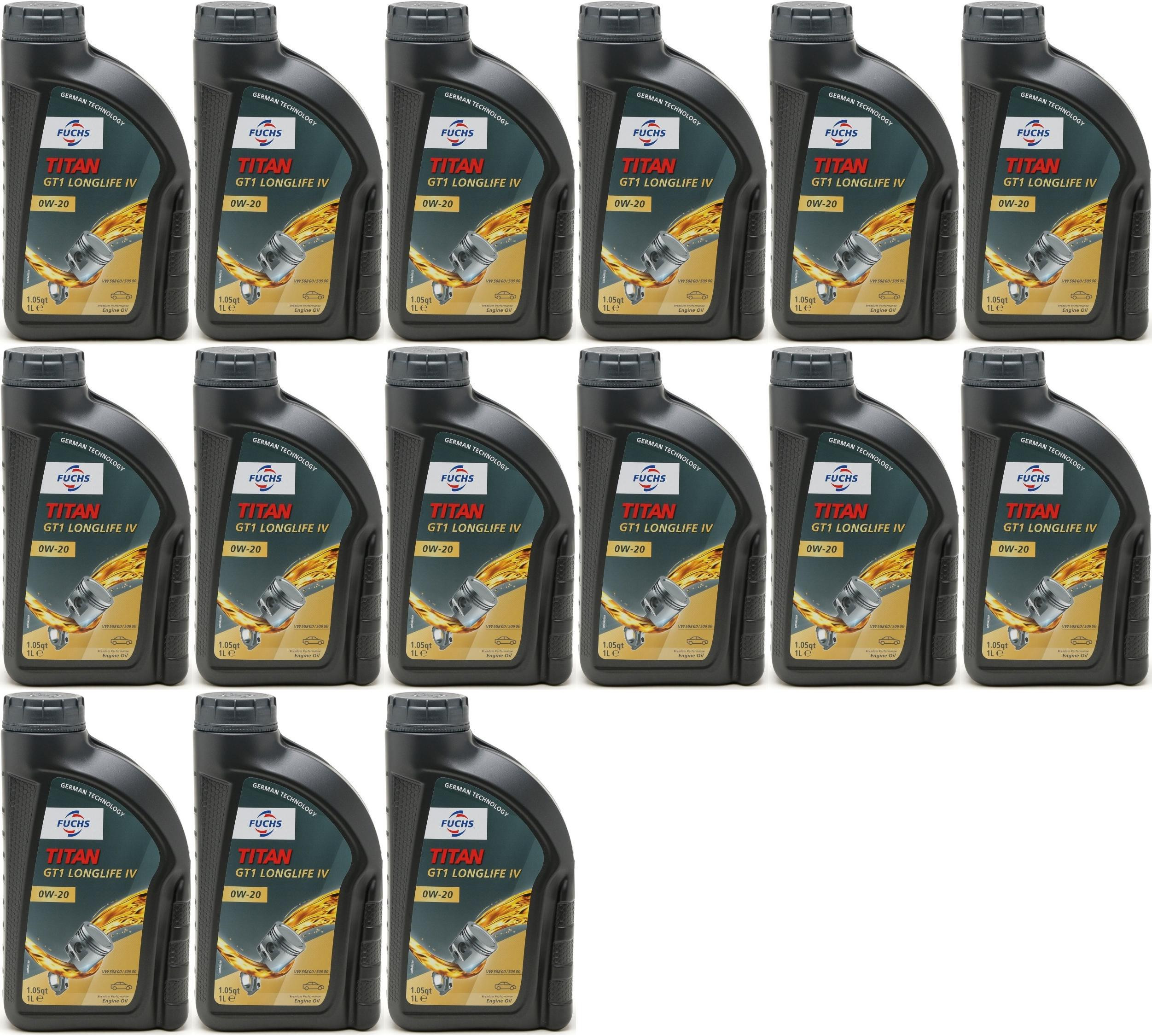 FUCHS TITAN GT1 LONGLIFE IV SAE 0W-20 Motoröl 15x 1l = 15 Liter