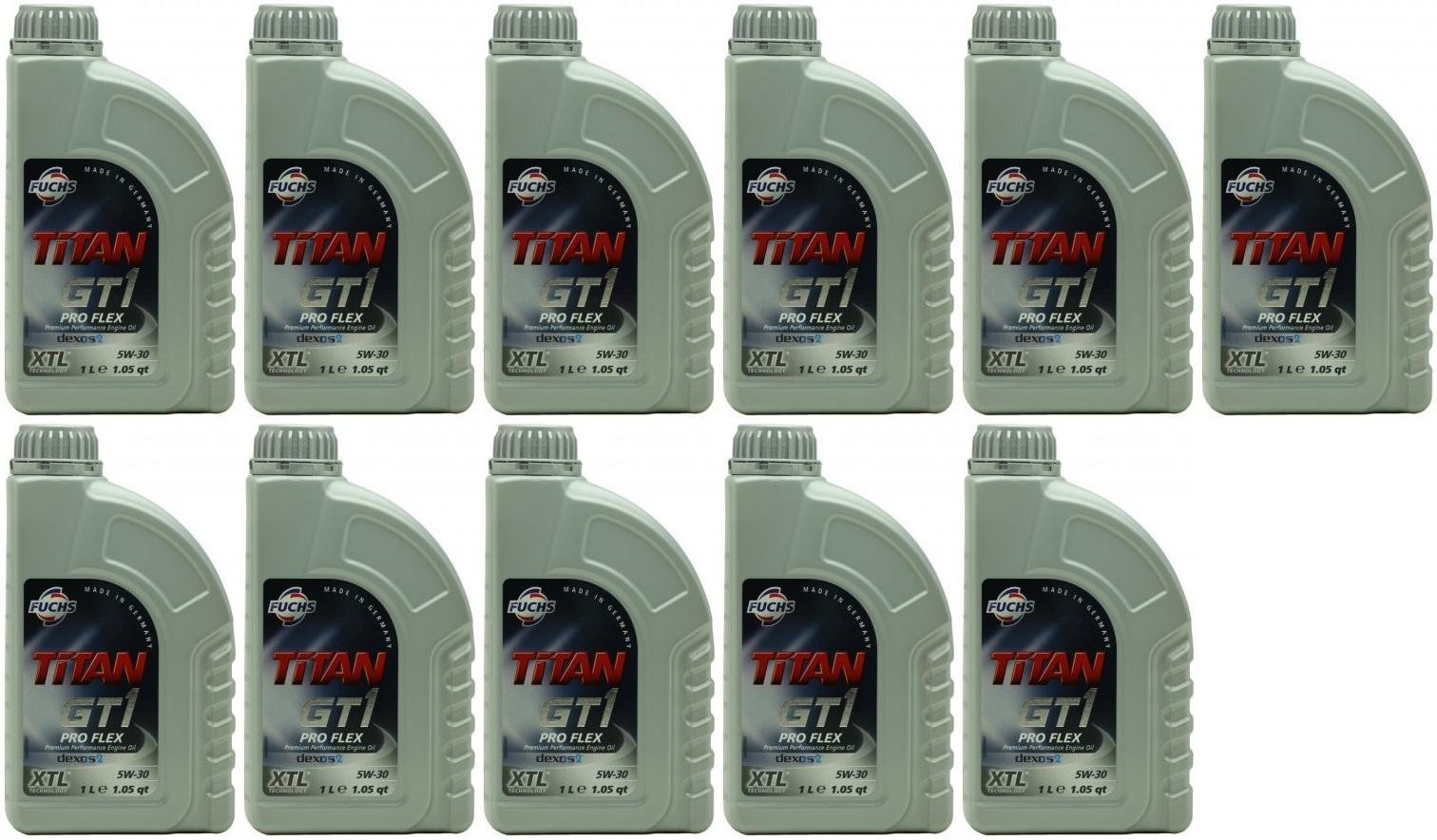 FUCHS TITAN GT1 PRO FLEX 23 SAE 5W-30 Motoröl 11x 1l = 11 Liter