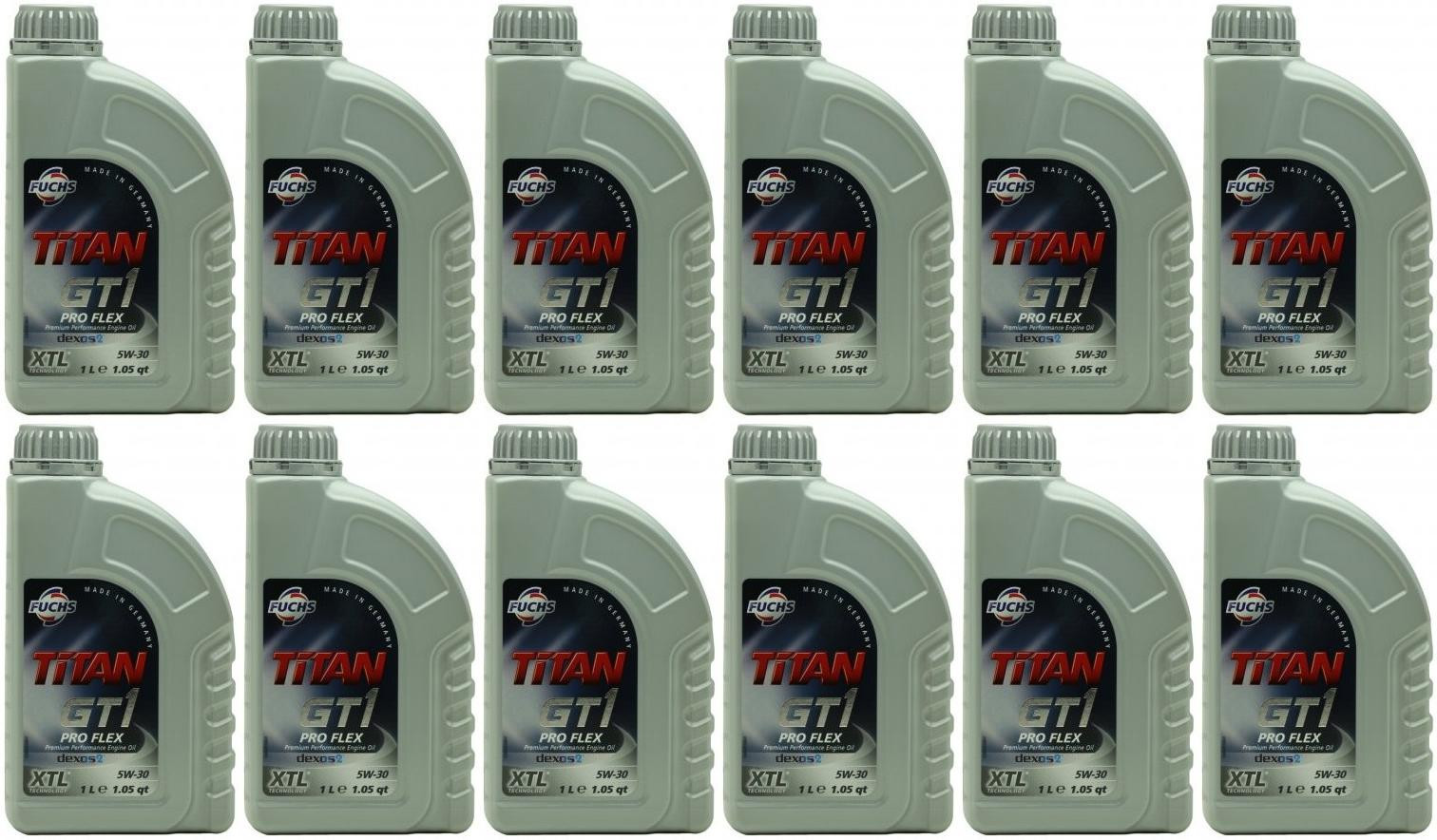 FUCHS TITAN GT1 PRO FLEX 23 SAE 5W-30 Motoröl 12x 1l = 12 Liter