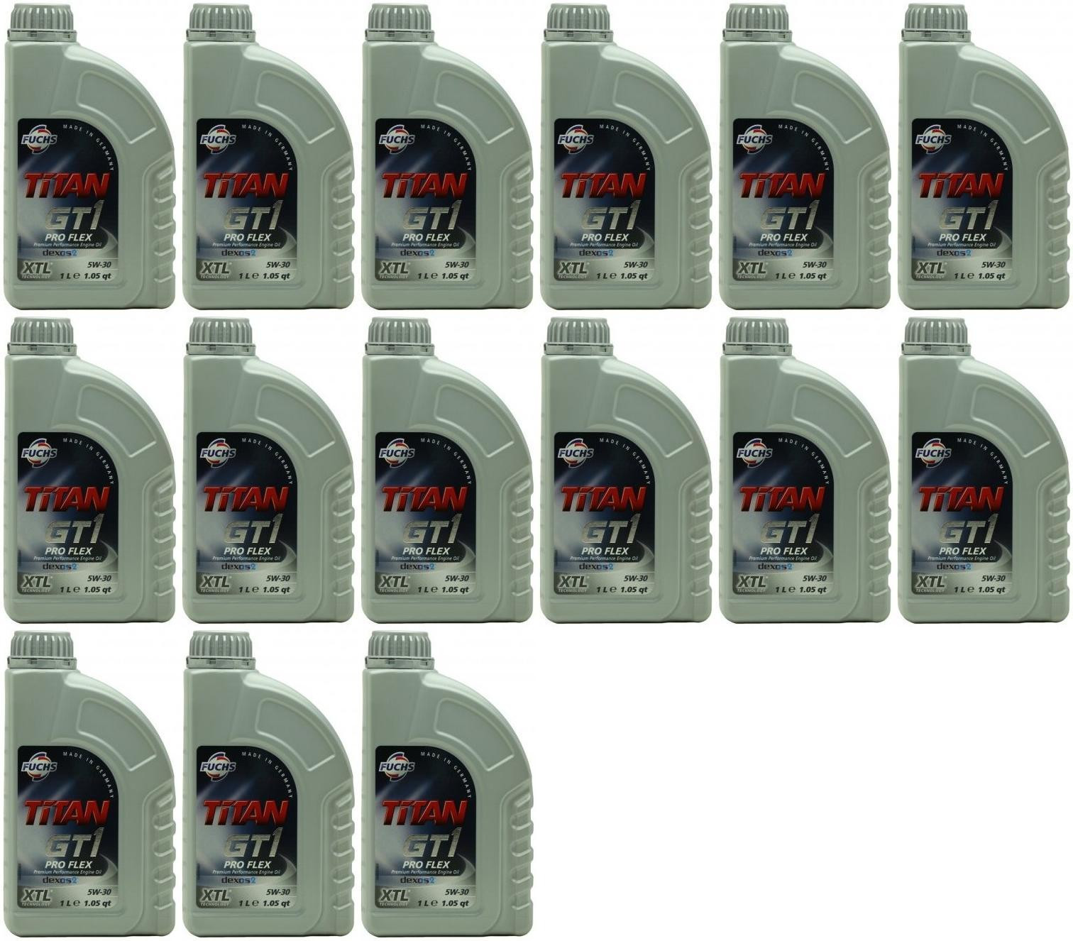 FUCHS TITAN GT1 PRO FLEX 23 SAE 5W-30 Motoröl 15x 1l = 15 Liter