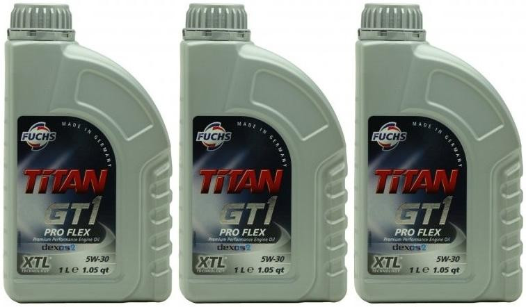 FUCHS TITAN GT1 PRO FLEX 23 SAE 5W-30 Motoröl 3x 1l = 3 Liter