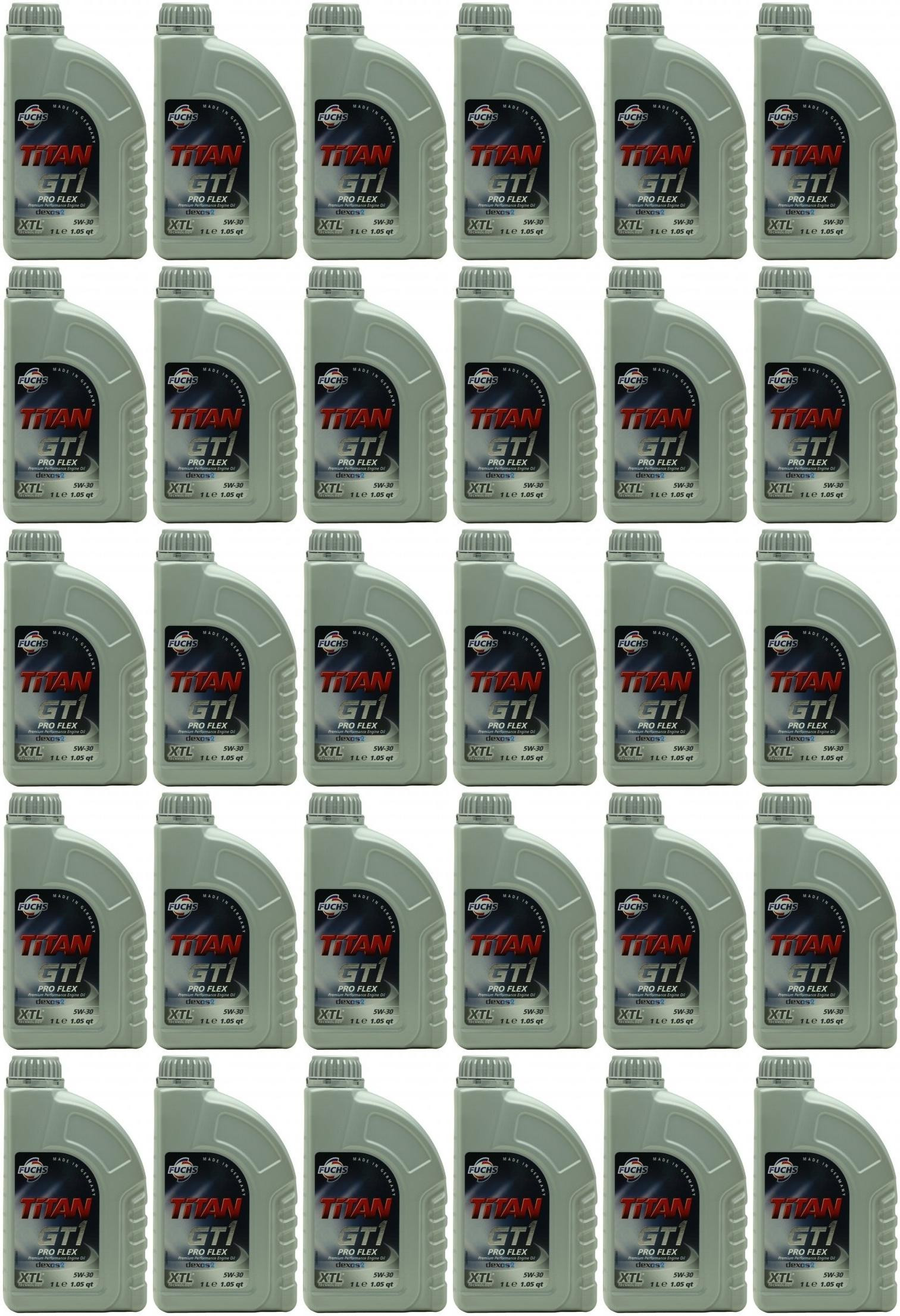 FUCHS TITAN GT1 PRO FLEX 23 SAE 5W-30 Motoröl 30x 1l = 30 Liter