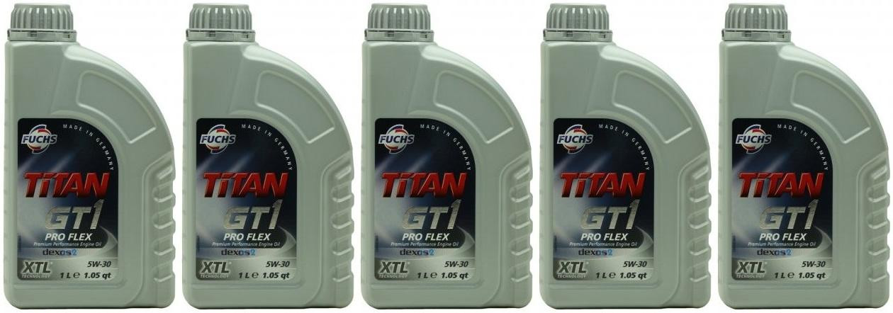 FUCHS TITAN GT1 PRO FLEX 23 SAE 5W-30 Motoröl 5x 1l = 5 Liter