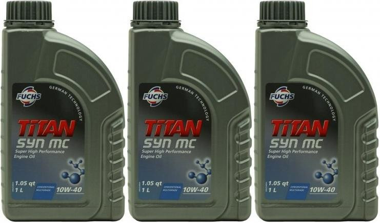 FUCHS TITAN SYN MC SAE 10W-40 Diesel & Benziner Motoröliter 3x 1l = 3 Liter