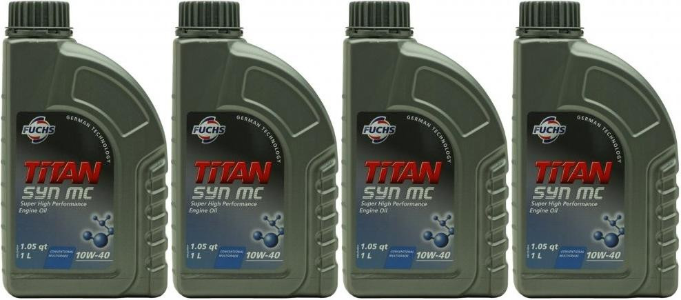 FUCHS TITAN SYN MC SAE 10W-40 Diesel & Benziner Motoröliter 4x 1l = 4 Liter