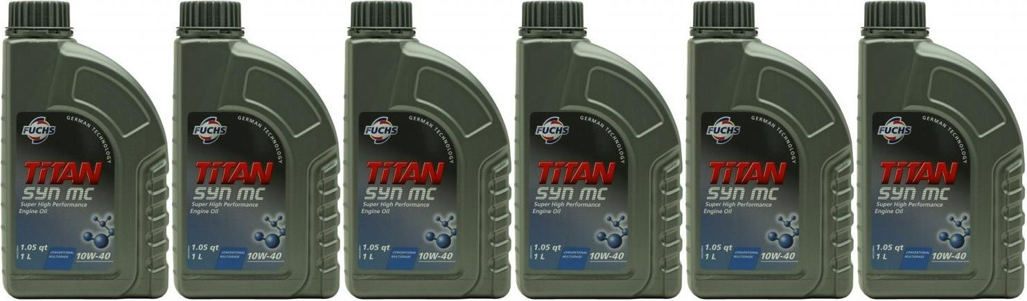 FUCHS TITAN SYN MC SAE 10W-40 Diesel & Benziner Motoröliter 6x 1l = 6 Liter