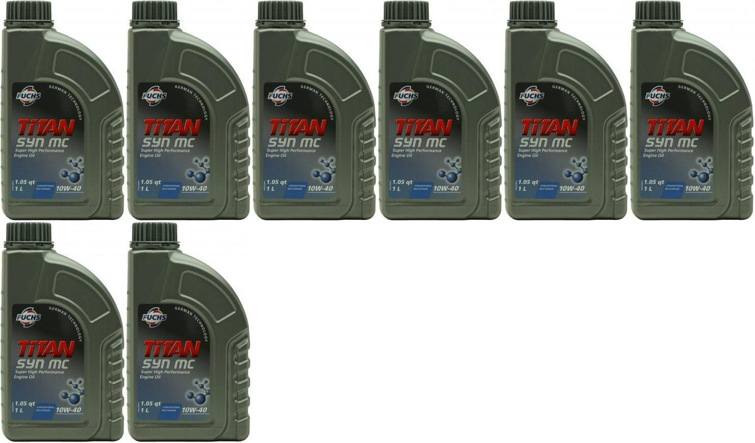 FUCHS TITAN SYN MC SAE 10W-40 Diesel & Benziner Motoröliter 8x 1l = 8 Liter