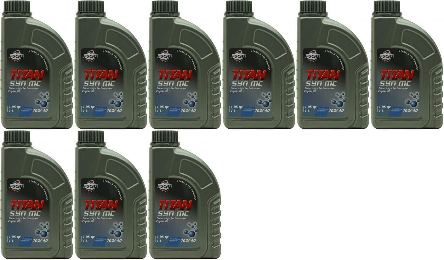FUCHS TITAN SYN MC SAE 10W-40 Diesel & Benziner Motoröliter 9x 1l = 9 Liter