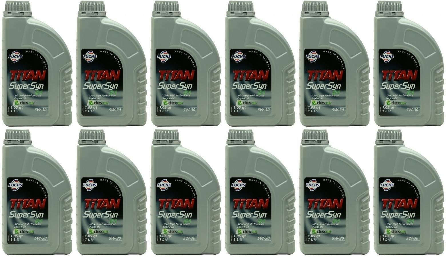 FUCHS TITAN Supersyn D1 5W-30 Motoröl 12x 1l = 12 Liter