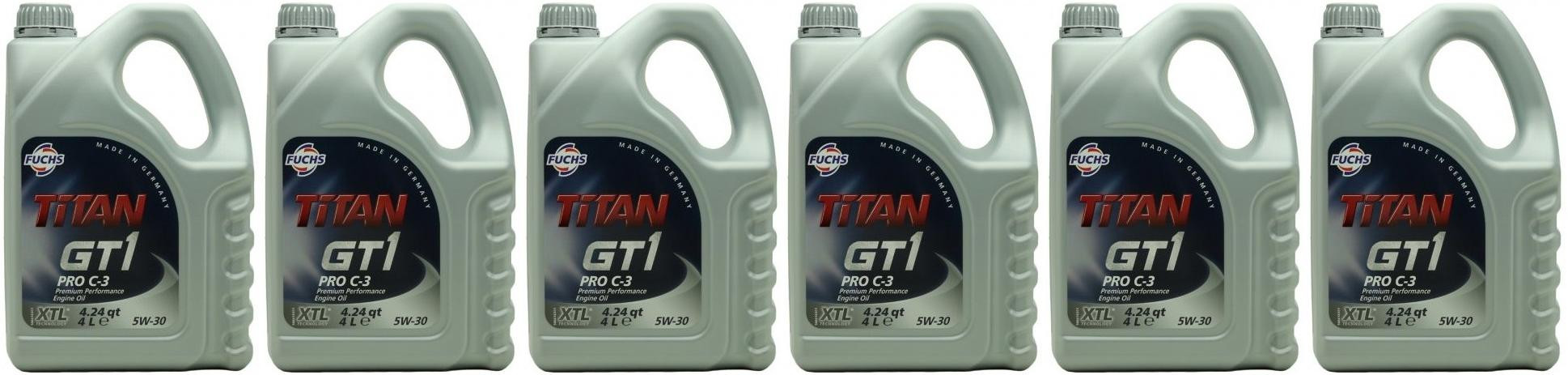 FUCHS TITAN GT1 Pro C-3 5W-30 Motoröl 6x 4l = 24 Liter