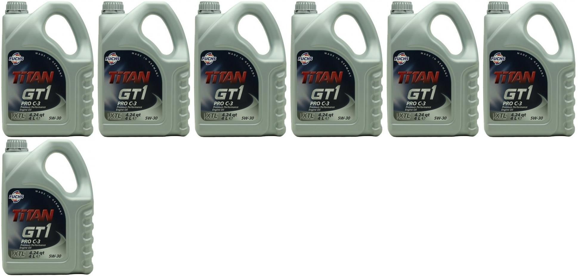 FUCHS TITAN GT1 Pro C-3 5W-30 Motoröl 7x 4l = 28 Liter