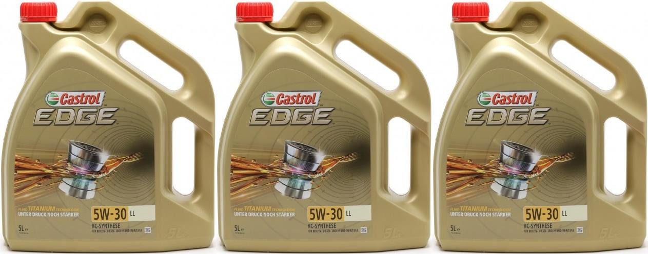 Castrol Edge 5W-30 LL Fluid Titanium (ex. FST) Motoröl Longlife III 3x5=15 Liter