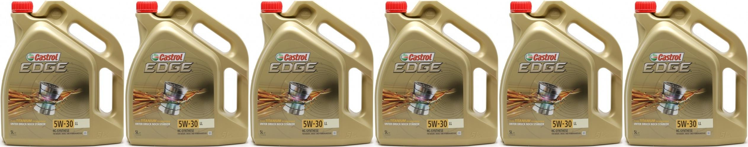 Castrol Edge 5W-30 LL Fluid Titanium (ex. FST) Motoröl Longlife III 6x5=30 Liter