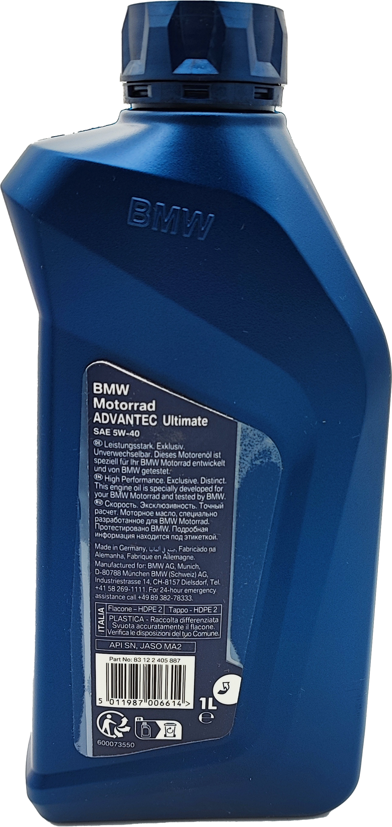 Original BMW Motorrad ADVANTEC Ultimate 5W-40 Motoröl 1l