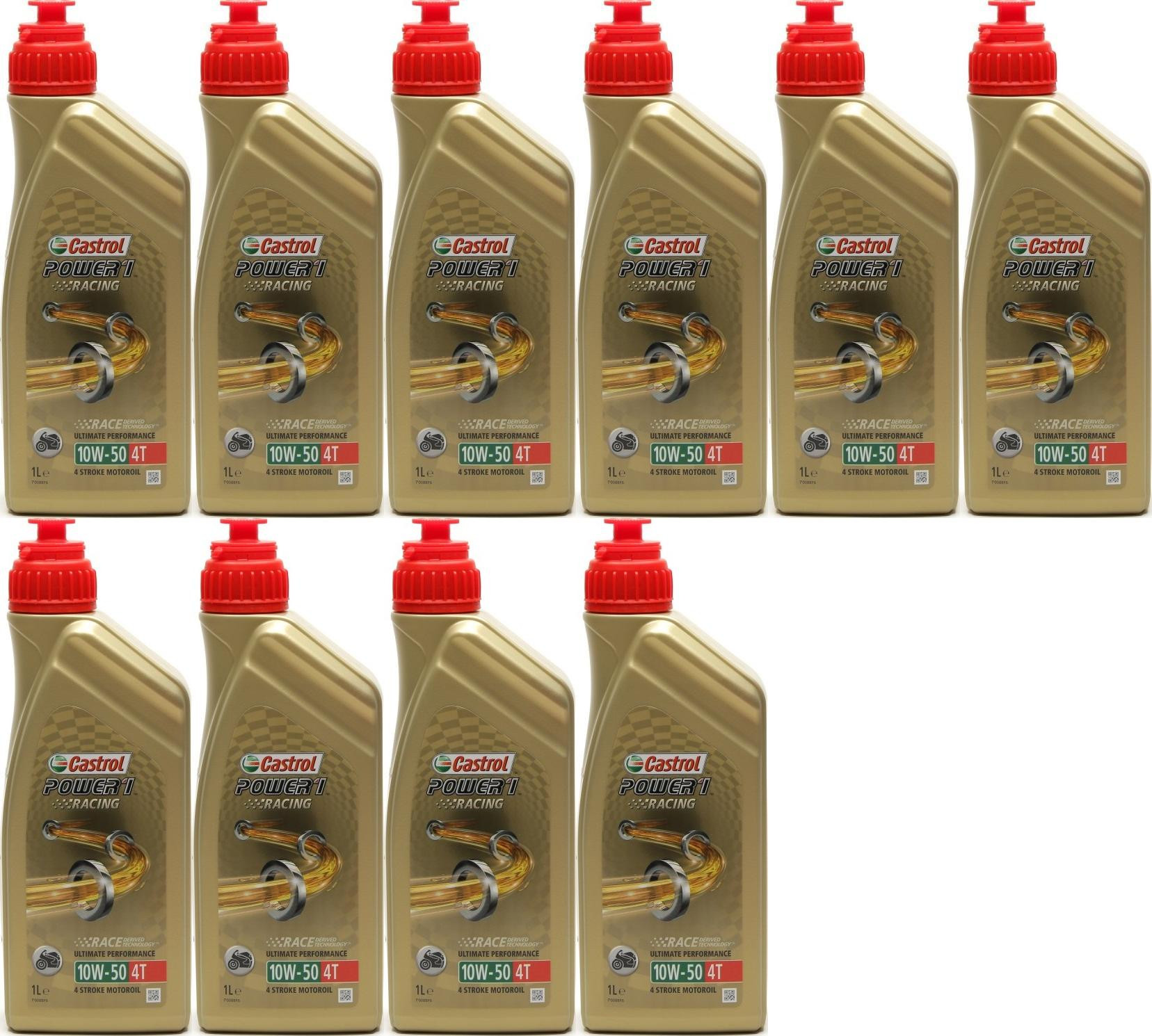 Castrol Power 1 Racing 4T 10W-50 Motorrad Motoröl 10x 1l = 10 Liter