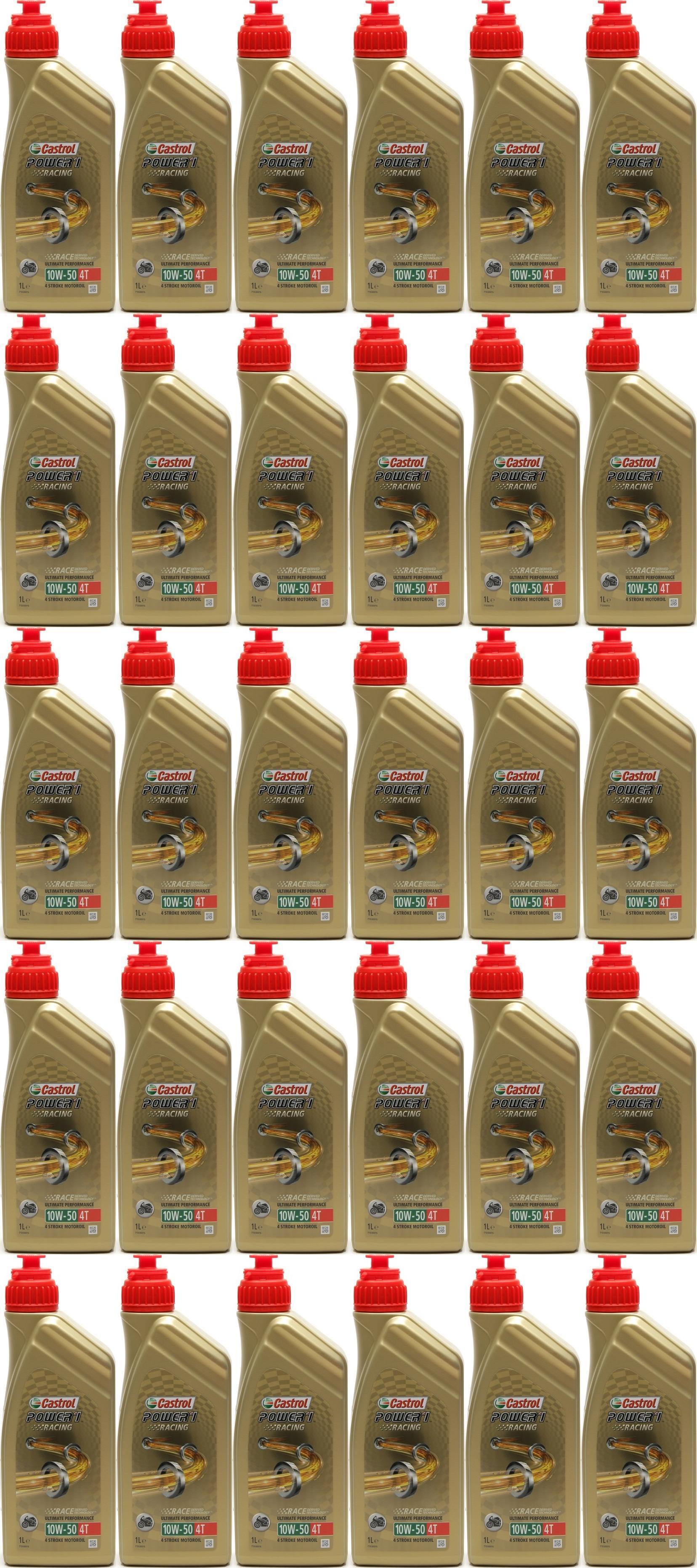 Castrol Power 1 Racing 4T 10W-50 Motorrad Motoröl 30x 1l = 30 Liter