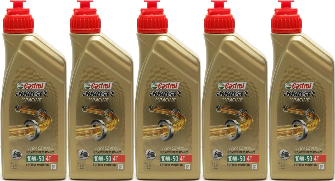 Castrol Power 1 Racing 4T 10W-50 Motorrad Motoröl 5x 1l = 5 Liter