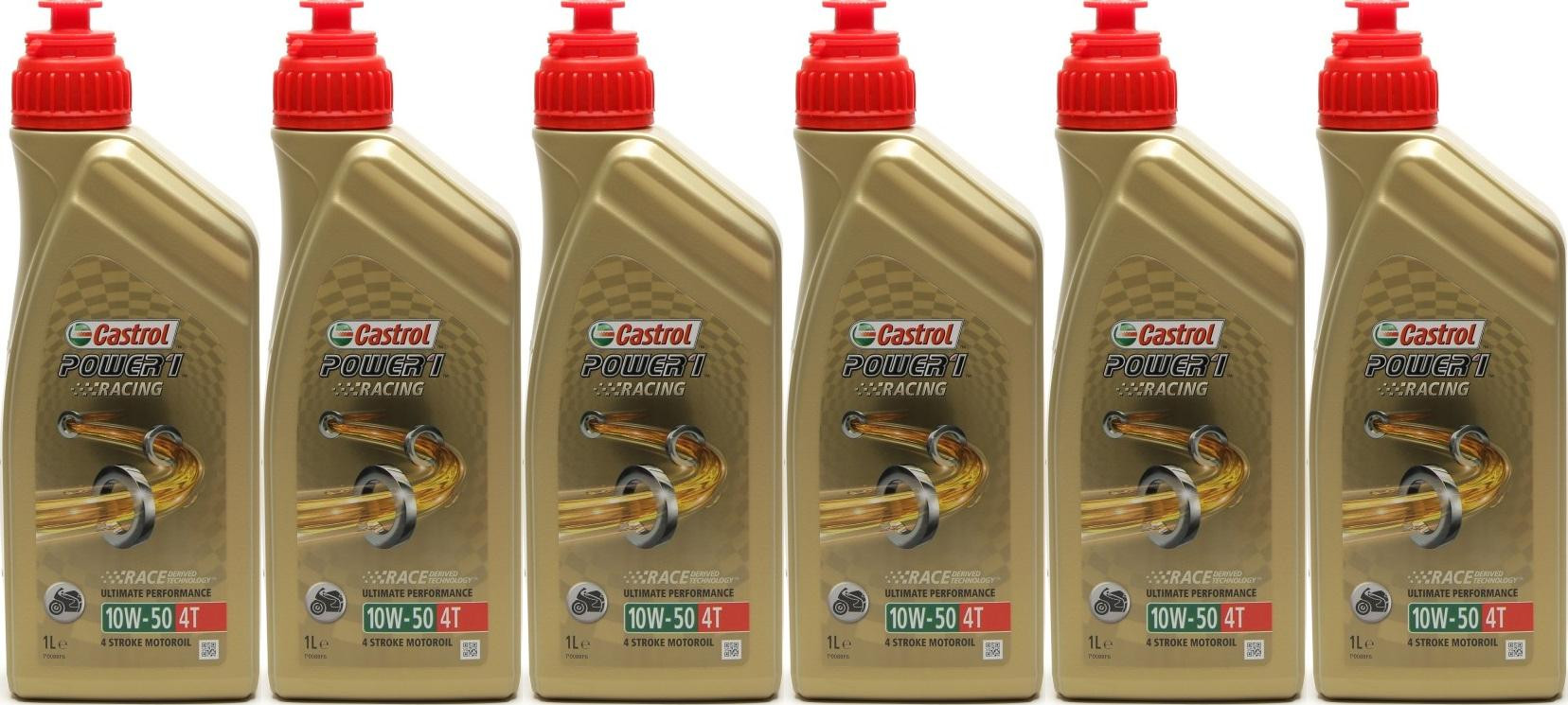 Castrol Power 1 Racing 4T 10W-50 Motorrad Motoröl 6x 1l = 6 Liter