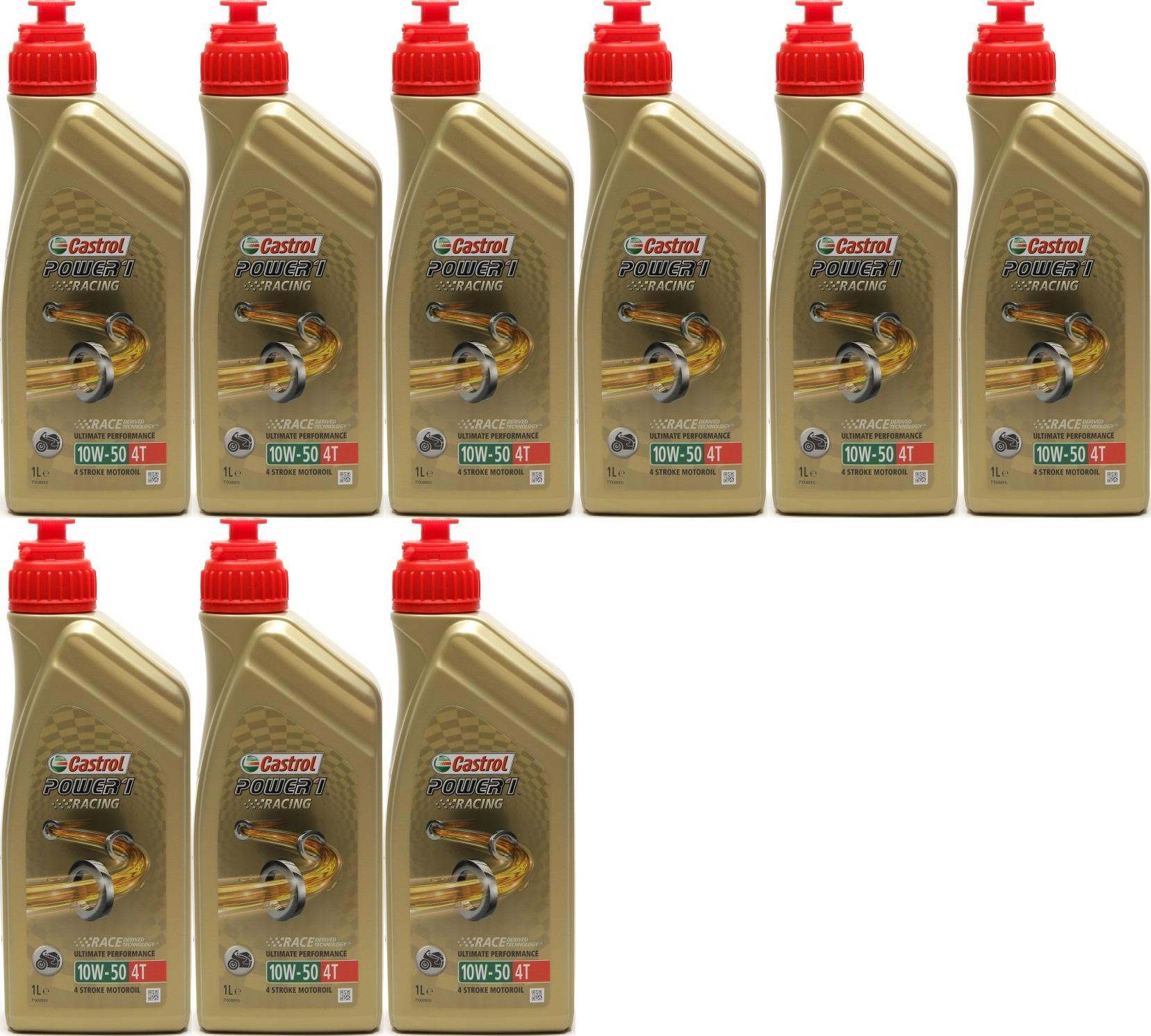 Castrol Power 1 Racing 4T 10W-50 Motorrad Motoröl 9x 1l = 9 Liter