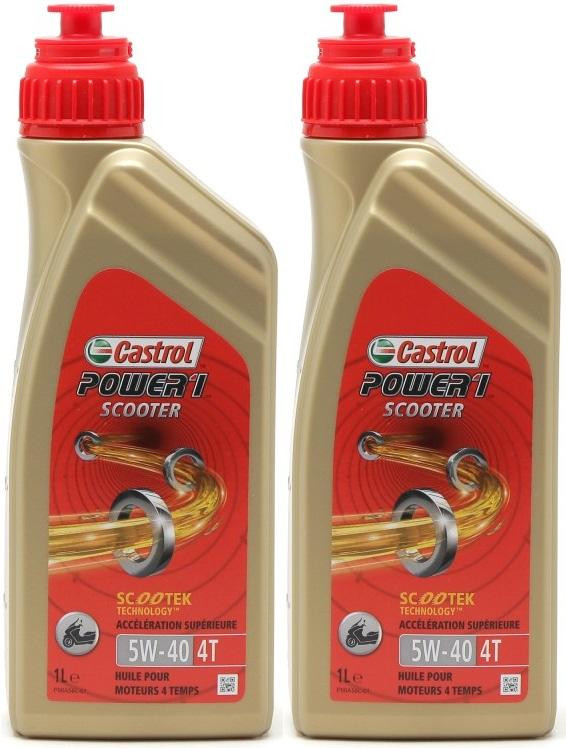 Castrol Power 1 Scooter 4T Motorrad Motoröl 5W-40 2x 1l = 2 Liter