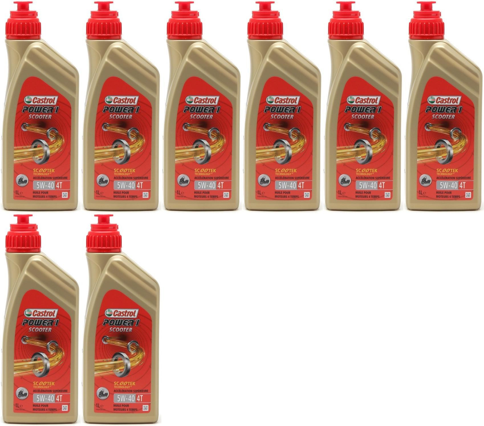 Castrol Power 1 Scooter 4T Motorrad Motoröl 5W-40 8x 1l = 8 Liter