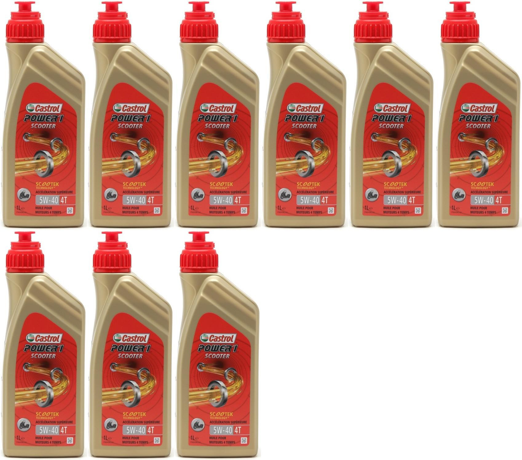 Castrol Power 1 Scooter 4T Motorrad Motoröl 5W-40 9x 1l = 9 Liter