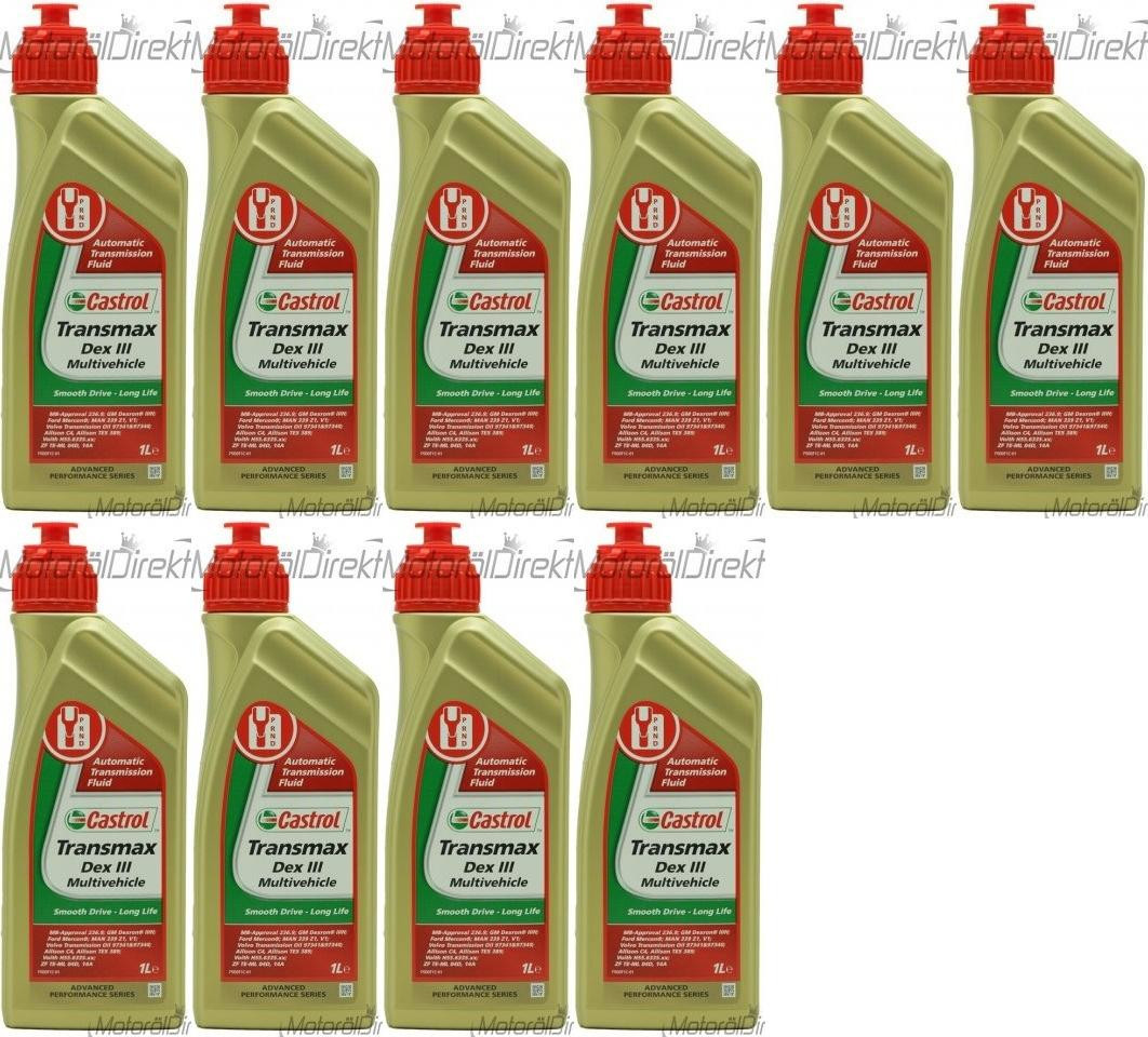 Castrol Transmax Dex III Multivehicle Automatik Getriebeöl 10x 1l = 10 Liter