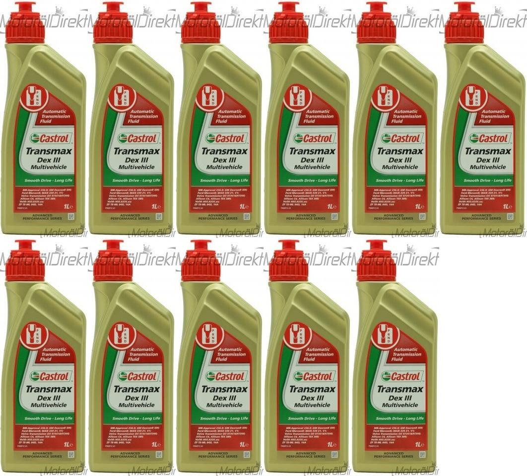 Castrol Transmax Dex III Multivehicle Automatik Getriebeöl 11x 1l = 11 Liter