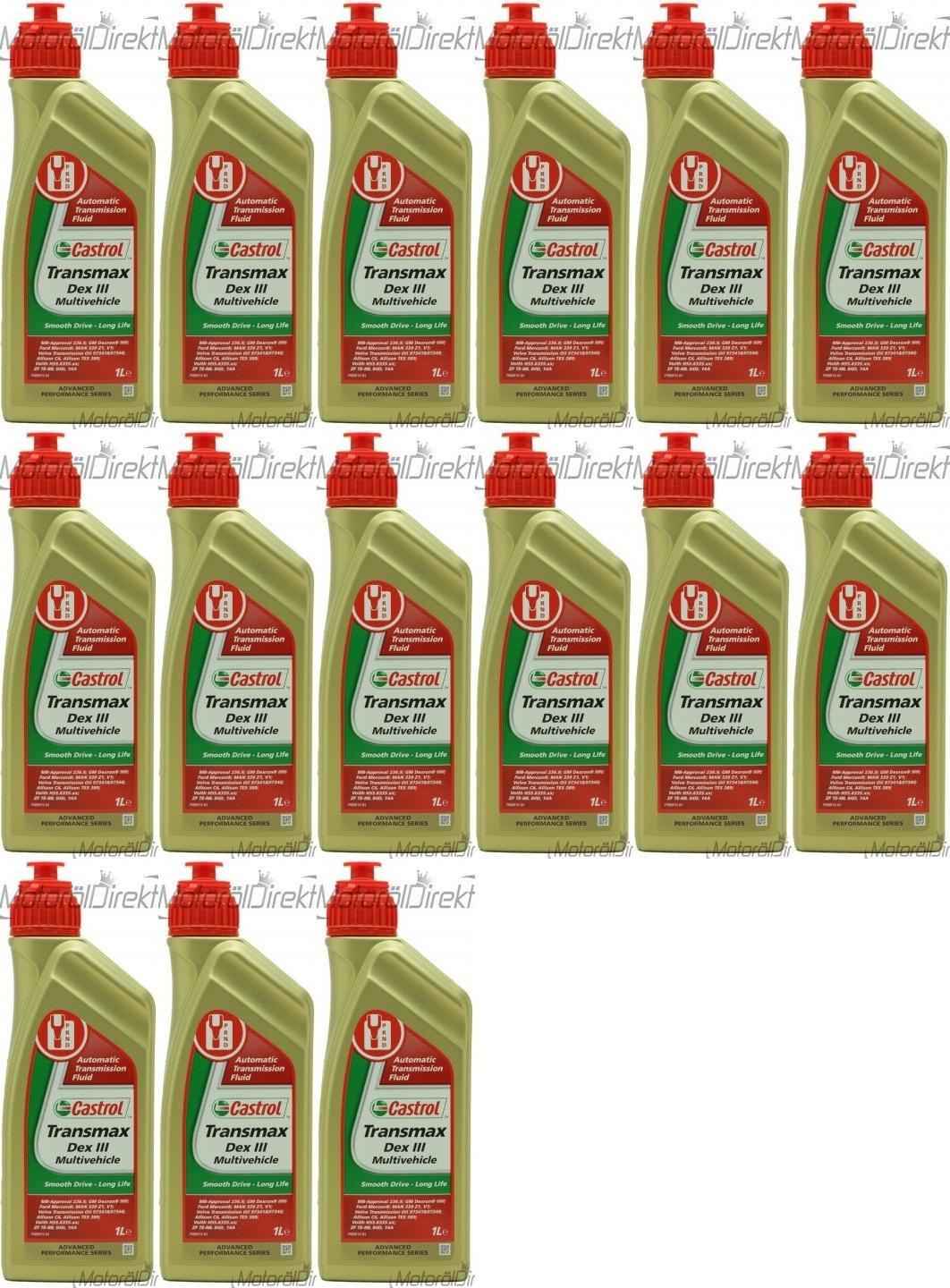 Castrol Transmax Dex III Multivehicle Automatik Getriebeöl 15x 1l = 15 Liter