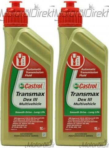 Castrol Transmax Dex III Multivehicle Automatik Getriebeöl 2x 1l = 2 Liter
