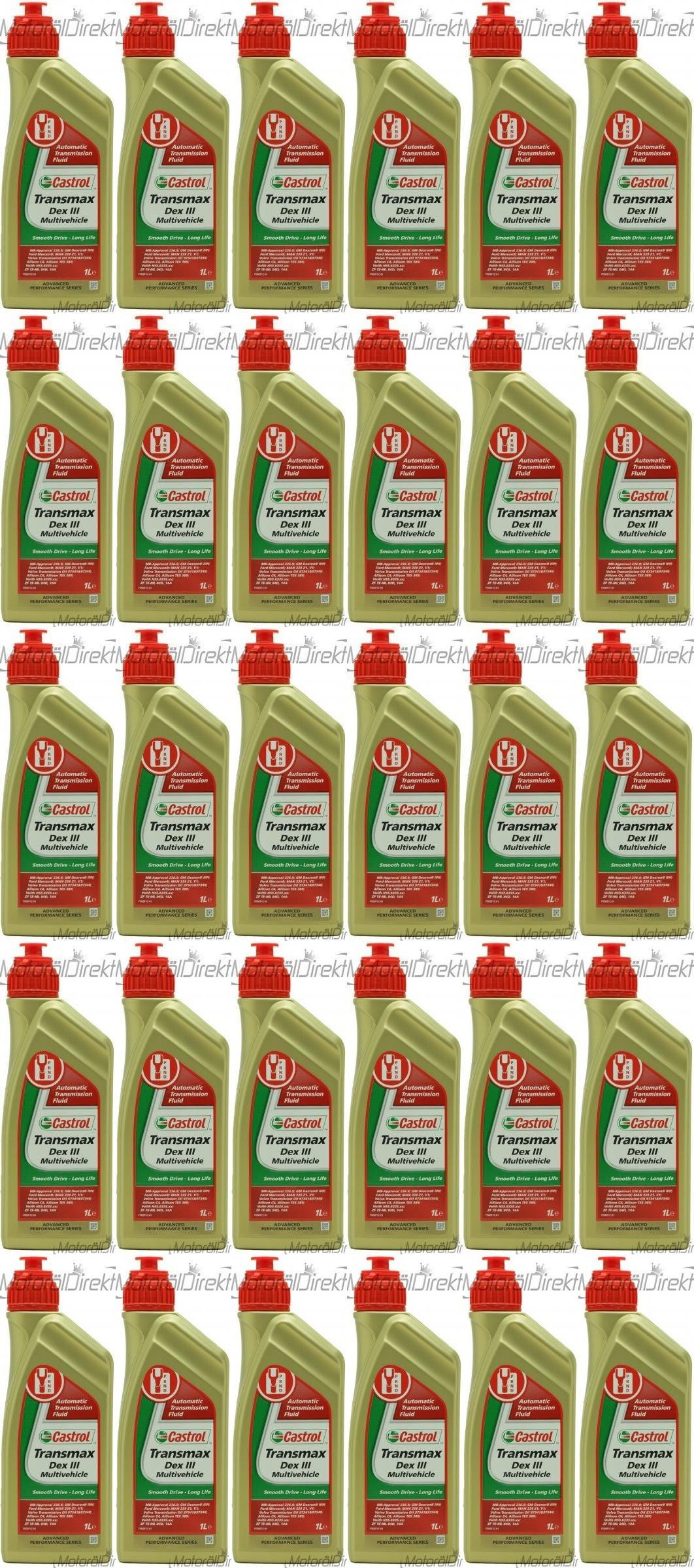 Castrol Transmax Dex III Multivehicle Automatik Getriebeöl 30x 1l = 30 Liter