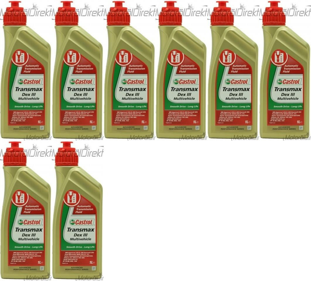 Castrol Transmax Dex III Multivehicle Automatik Getriebeöl 8x 1l = 8 Liter