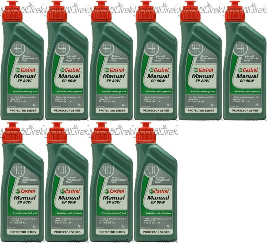 Castrol Manual EP 80W Schaltgetriebeöl 10x 1l = 10 Liter