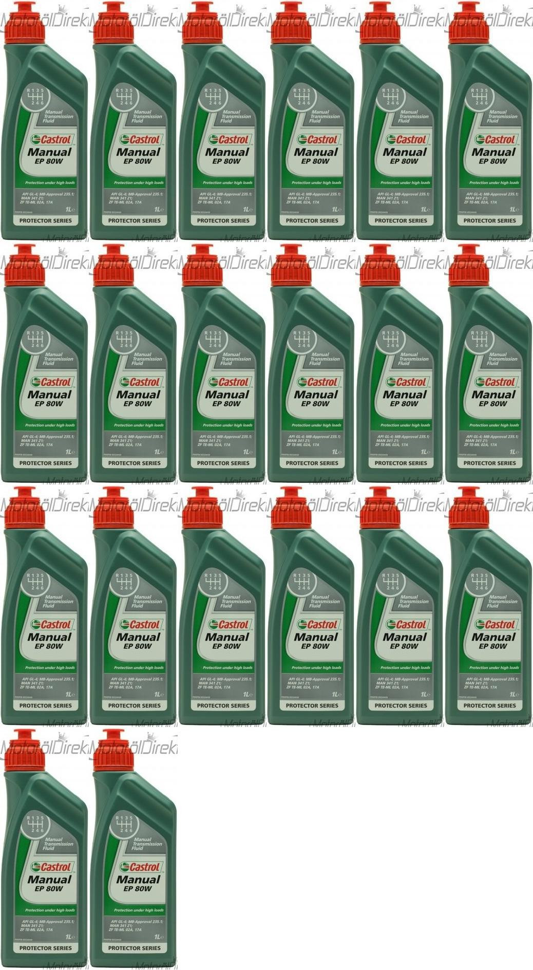 Castrol Manual EP 80W Schaltgetriebeöl 20x 1l = 20 Liter