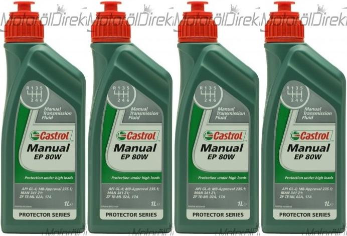 Castrol Manual EP 80W Schaltgetriebeöl 4x 1l = 4 Liter