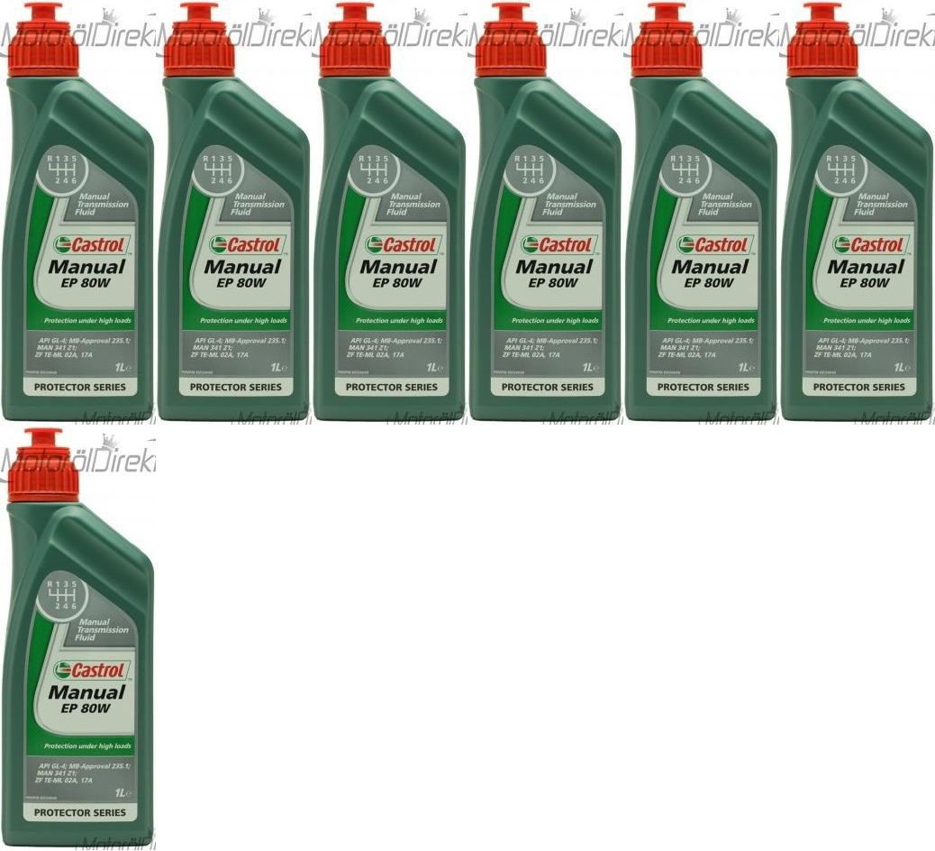 Castrol Manual EP 80W Schaltgetriebeöl 7x 1l = 7 Liter