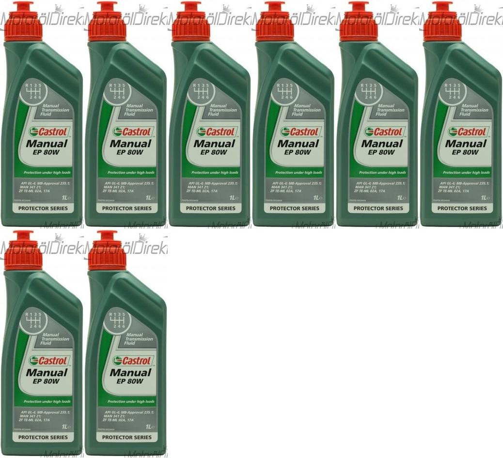 Castrol Manual EP 80W Schaltgetriebeöl 8x 1l = 8 Liter