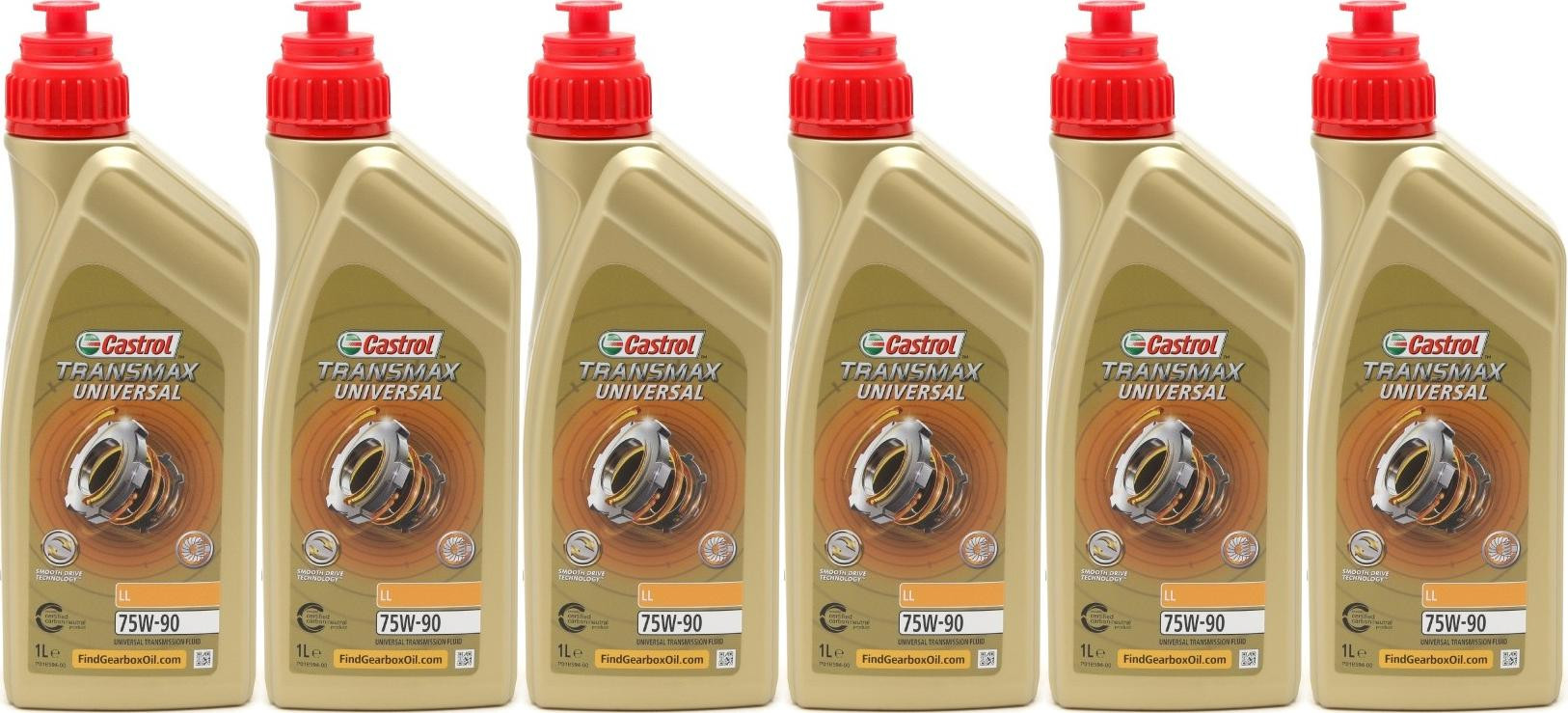 Castrol Syntrax Universal Plus 75W-90 (neu Transmax Universal LL) 6x 1l=6 Liter