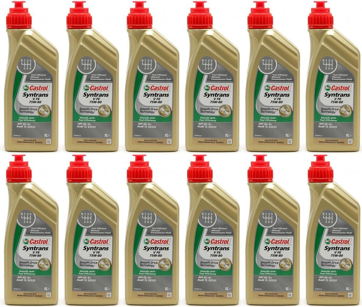 Castrol Transmax Manual V 75W-80 Schaltgetriebeöl 12x 1l = 12 Liter