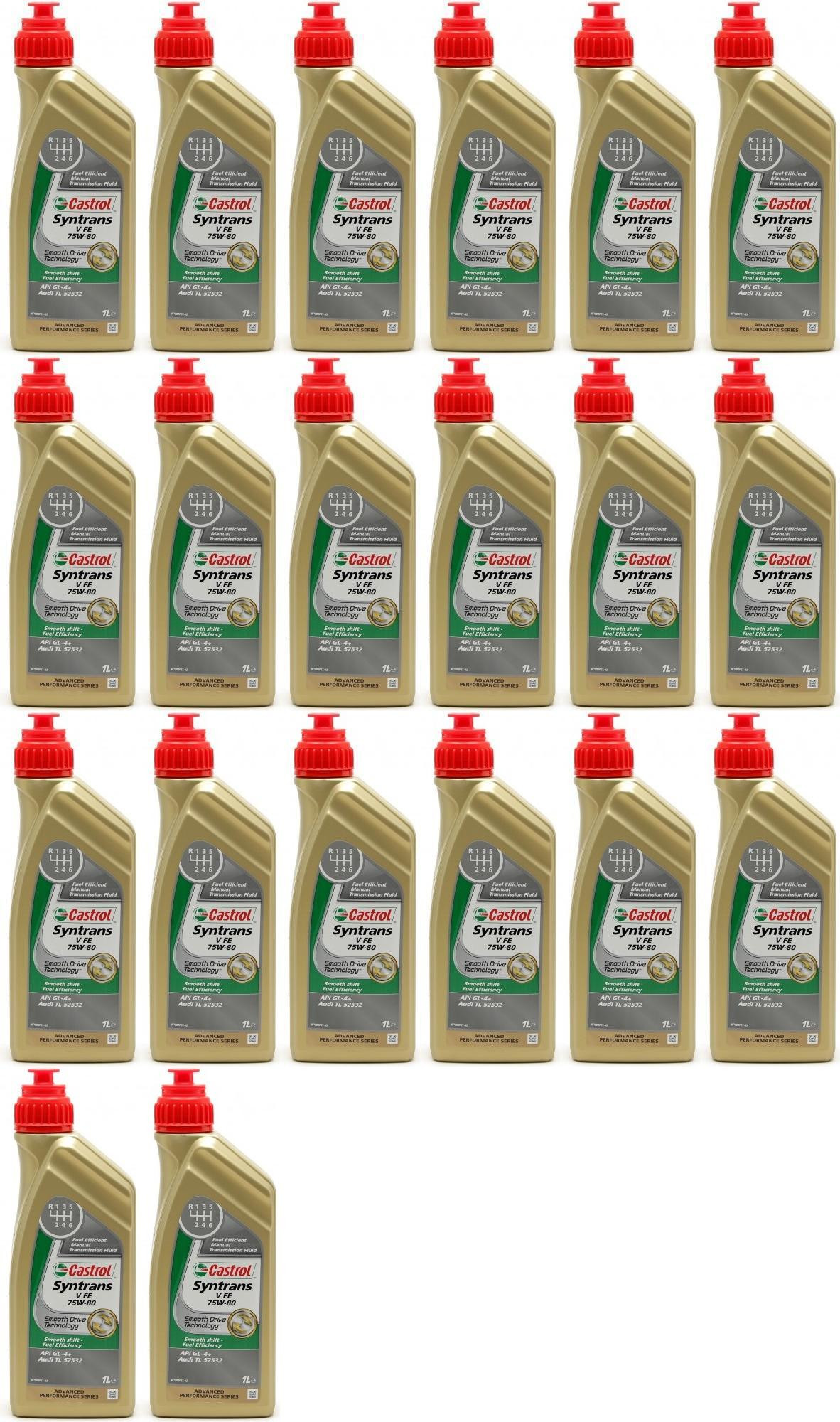 Castrol Transmax Manual V 75W-80 Schaltgetriebeöl 20x 1l = 20 Liter
